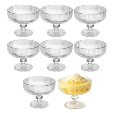 Imagem de Jogo 8 Taça Para Sobremesa De Cristal Lines Canelada Wolff 300ml