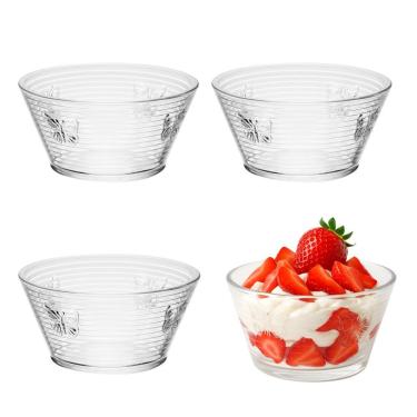 Imagem de Jogo 4 Bowl Taça Sobremesa De Vidro Wolff Lines Butterfly Borboleta 10,5x7cm