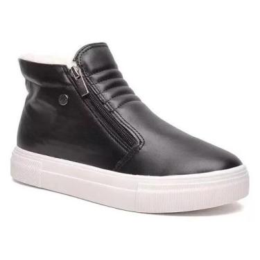 Imagem de Tenis feminino quiz bota cano alto flatform 63-1916-14 - Sandra, Preto