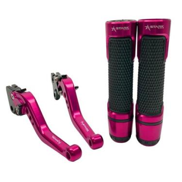Imagem de Kit Manete E Manopla Pegasus Stark Moto Ybr Factor 125 Lona, Pink