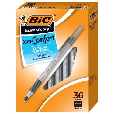 Imagem de Canetas esferográficas BIC Round Stick Grip Xtra Comfort 36 unidades
