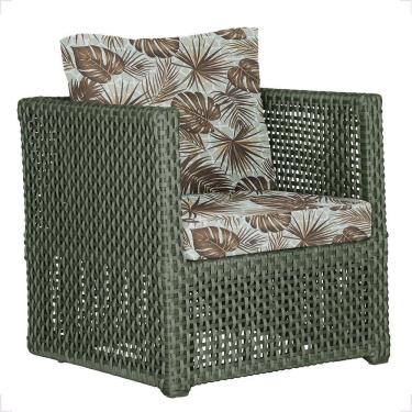 Imagem de 1 Poltrona Madri Alumínio Corda Náutica Estofado 6 Trama Verde