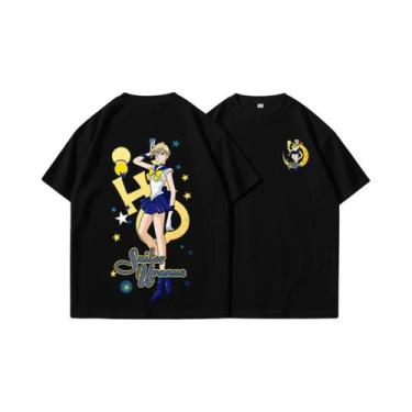 Imagem de Camiseta Unissex Com Estampa De Sailor Moon Moda De Verão Manga Curta 
