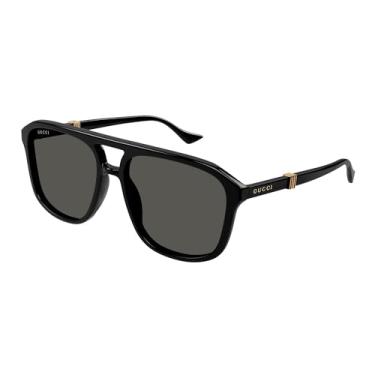 Imagem de Gucci GG1494S 001 Óculos de sol masculino preto/cinza piloto 57 mm