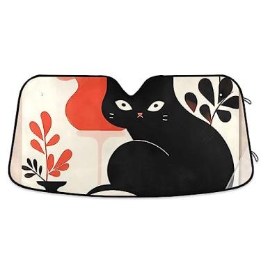 Imagem de Viseira de sol preta para decoração de vaso amarelo para carro, persiana de janela de carro, para-sol retrátil para carro