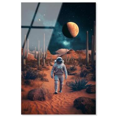 Imagem de Astronaut Arid Journey I Acrílico Impressão Astronauta Arte de Parede por Art Remedy, Pronto para pendurar, 40,6 x 61 cm