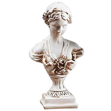 Imagem de A.F.N.A.L Estátua de busto de deusa presente de decoração de mesa clássica, mitologia grega e romana, decoração interna para casa e escritório, réplica de resina Minerva escultura, 22 cm A, estilo