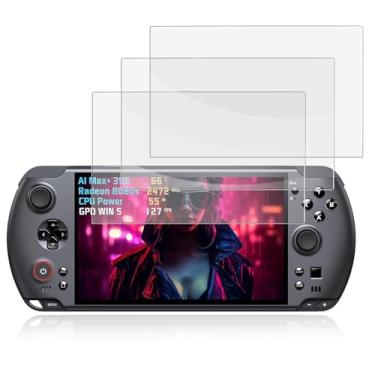 Imagem de NOUKAJU [Pacote com 3] Protetor de tela para console de jogos GPD WIN 5, vidro temperado HD, dureza 9h, arranhões, anti-impressão digital, protetor de filme de vidro temperado para GPD WIN 5