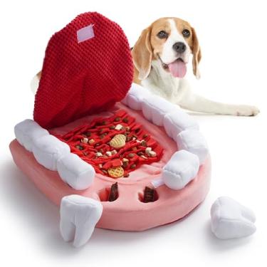 Imagem de Nocciola Brinquedos interativos para cães – quebra-cabeça de enriquecimento engraçado para cães pequenos a grandes, brinquedos de esconde-esconde para manter os cães ocupados (dentes brancos)