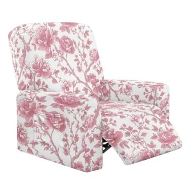 Imagem de Xarleslyna Capa para cadeira reclinável floral Lazyboy estilo francês com bolsos de armazenamento, protetor de sofá para meninos preguiçosos, 4 peças para sala de estar