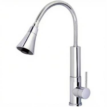 Imagem de Torneira Gourmet Flexível Cromada 360° para Cozinha – Torneira de Bancada com Duplo Jato 1/4 de Volta(Toda a pia de prata-57)
