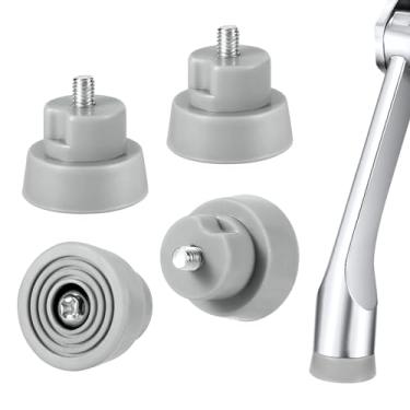 Imagem de 4 conjuntos de pontas de borracha de substituição de rolha de porta, pontas de para-choque de batente de porta com parafusos, pontas de substituição para reparo de rolha de porta com nervuras para