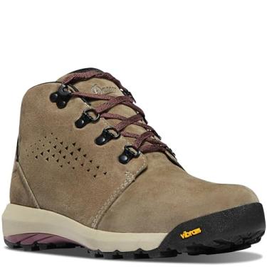Imagem de Danner Inquire Chukka Bota feminina impermeável para caminhada de 10 cm - couro de flor integral/camurça, palmilha Ortholite, sola vibram para todos os terrenos, cinza/ameixa - 11 M