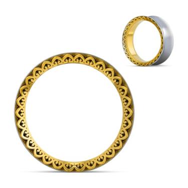 Imagem de COOEAR Túneis de calibre de orelha de aço inoxidável, padrão de filigrana dourada, extensor de piercing corporal clássico 1" (25 mm).