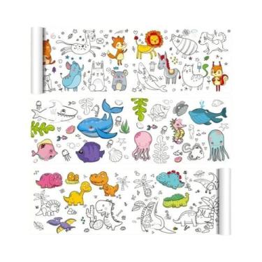 Imagem de Rolo De Desenho DIY Para Crianças 12/6/3M Papel De Pintura Colorido Br