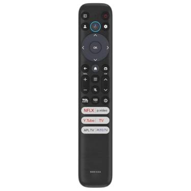 Imagem de Substituição de controle remoto RC813 TCL – fácil configuração, infravermelho + Bluetooth, teclas de atalho – Substituição do controle remoto universal TCL TV para Google e Android TV (séries QM8, QM7