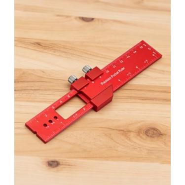 Imagem de 1 régua deslizante ajustável de metal precisa com marcação métrica e polegadas