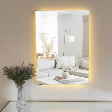 Imagem de Espelho Retangular Para Banheiro 35x60 Lapidado Com Led - Decora Loja