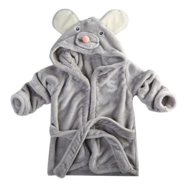 Imagem de Toalha Roupão Infantil Bebe Criança Piscina Capuz Bichinho