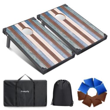 Imagem de Conjunto de tabuleiro Cornhole Pennpliy 61x91 cm dobrável com 8 bolsas