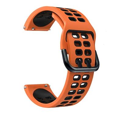 Imagem de AEHON Pulseiras de silicone Pulseira de relógio para TicWatch Pro 3 Ultra/LTE/2021 GPS S2 E2 GTX Pulseiras de substituição 20 22mm Pulseira (Cor: Laranja, Tamanho: Para TicWatch S2 E2)