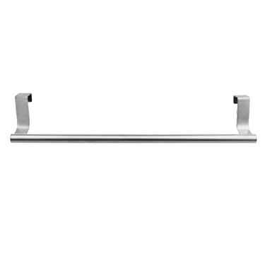 Imagem de Suporte para Toalha Sobre Armário Armazenamento em Banheiro e Cozinha - de Roupa Aço Inoxidável Economia Espaço com Instalação Estável Borda Lisa