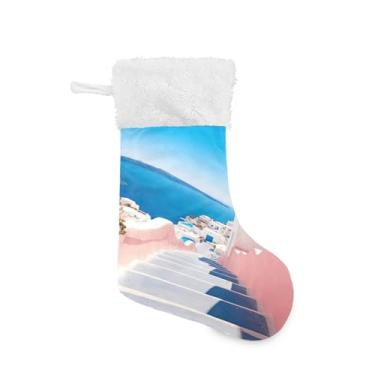 Imagem de ATTX Meias de Natal Villagecore Românticas, Suportes de Presente Brancas de Pelúcia para Decorações de Festas de Férias (17,7 polegadas, Pacote com 2) #78