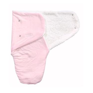 Imagem de Charutinhos Saco de Dormir Casulo Swaddle para Bebê Malha 100% Algodão Hipoalergênico Rosa 24x50cm Fechado 0-3 Meses