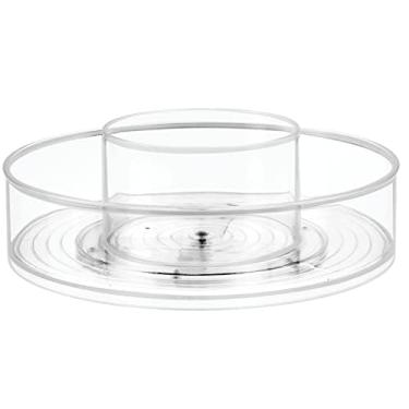 Imagem de mDesign Plastic Lazy Susan Round Spinning Storage Tray; Rotating 360 Degree Carousel Organizer for Makeup, Cosmetic Organization; Holder for Nail Polish, Perfume, Health and Beauty Essentials - Clear