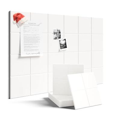 Imagem de Fluxynara Quadro de avisos grande de feltro 91 cm x 61 cm Alternativo para quadro de cortiça - Pacote com 6 com 40 abas adesivas removíveis seguras, quadros de cortiça para paredes, quadro de cortiça