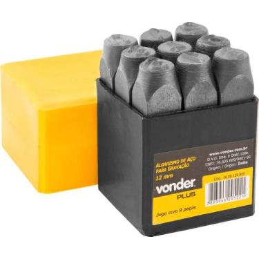 Imagem de Algarismo de aço punção 10mm 0-9 para gravação - Vonder Plus