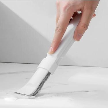 Imagem de 1 peça de pano de limpeza multifuncional com escova de canto e raspador integrado para ralo de chão de banheiro, cantos e lacunas, pá de limpeza