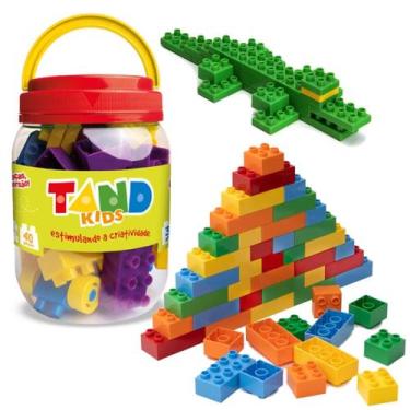 Imagem de Blocos de montar tand 40 peças grandes pote com tampa - Toyster Brinqu