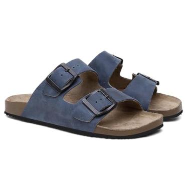 Imagem de Sandália Papete Birken Couro Unissex Forrado (Azul, BR, Adulto, Numérico, 44)