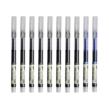Imagem de Canetas Gel Tipo Agulha Pretas, Azuis E Vermelhas 10PCS Material De Pa