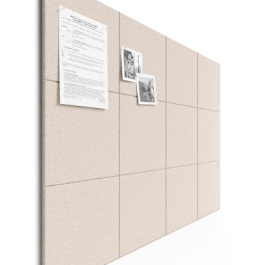 Imagem de Bumusty Placa de cortiça grande alternativa de 119 x 89 cm - pacote com 12 azulejos de parede de feltro com 70 abas adesivas removíveis seguras, 30 pinos, placas de cortiça para paredes, placa de