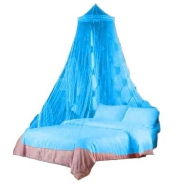 Imagem de Mosquiteiro de Teto para Casal e Solteiro Box com Elástico – Rede Protetora Anti-Mosquito, Leve e Respirável para Cama e Berço(Azul)