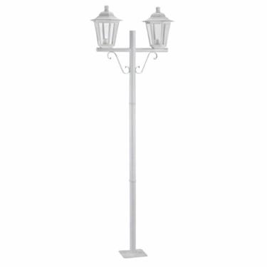 Imagem de Kit 12 Postes Luminárias Jardim Praça Colonial Branco Dital E27 Alumínio Lente Transparente