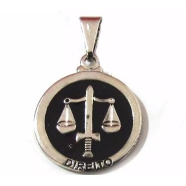 Imagem de Pingente Direito Justiça Medalhinha Advogada Níquel - Milena Folheados