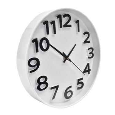 Imagem de Relógio Parede 25cm Silencioso Minimalista Neutro 5730 Cor:Branco - Ca