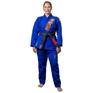 Imagem de Kimono Jiu Jitsu Naja Choke Azul Trançado e Reforçado Bjj Adulto-Unissex