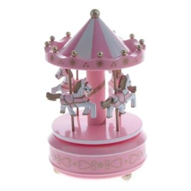 Imagem de Carrossel Musical Caixa De Música Cavalinhos Bebê Quarto Decoraçao de 