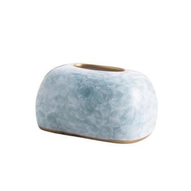 Imagem de Porta-toalhas de papel para sala de estar, caixa de lenços de cerâmica, design simples, caixa de guardanapo criativa, caixa de armazenamento de lenços domésticos, recipiente de lenços