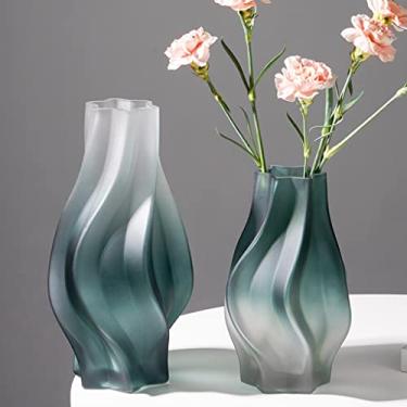 Imagem de Arranjo de flores em forma de tornado criativo duas peças ornamentos arranjo decorações de textura fosca sênior (cor: cinza, tamanho: um conjunto)