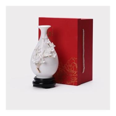 Imagem de URGDWEKJY Vaso para casa, sala de estar, acessórios para arranjo de flores, suporte para armário de TV, vaso de flores de porcelana
