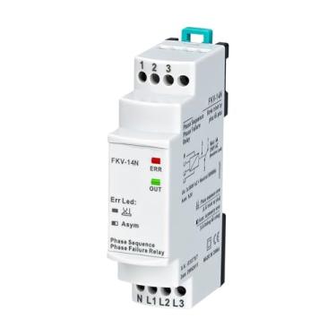 Imagem de FKV-14N 3 * 380 VCA com falha de fase trifásica neutra, assimetria de fase (fixo 30%), relé de sequência de fase