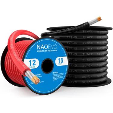 Imagem de Fio marinho NAOEVO de cobre estanhado de calibre 12 PVC IP68 9m