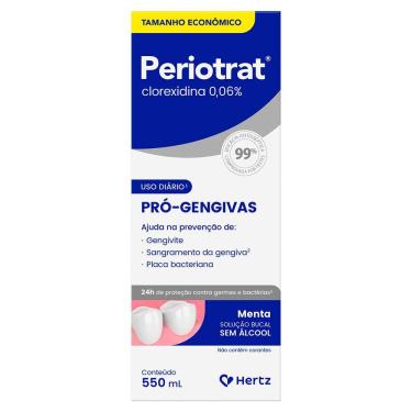 Imagem de Periotrat 0,06% Pró Gengivas Solução Bucal Sabor Menta Sem álcool 550ml