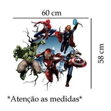 Imagem de Adesivo De Parede Buraco Falso Vingadores Mod03 - Lojinha Da Luc