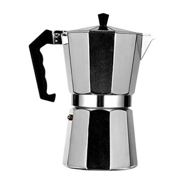 Imagem de Cafeteira italiana de fogão Moka Pot em liga alumínio estilo europeu com cabo -queimaduras metal para excelente extração distribuição uniforme calor s